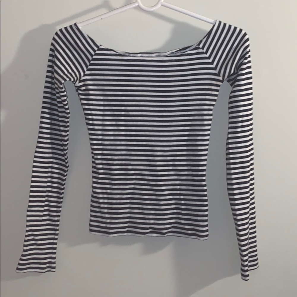 Striped Black and White Long Sleeved